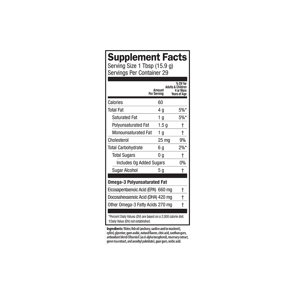 Pina Colada Omega 3 Fish Oil 1500mg 16 oz K92051