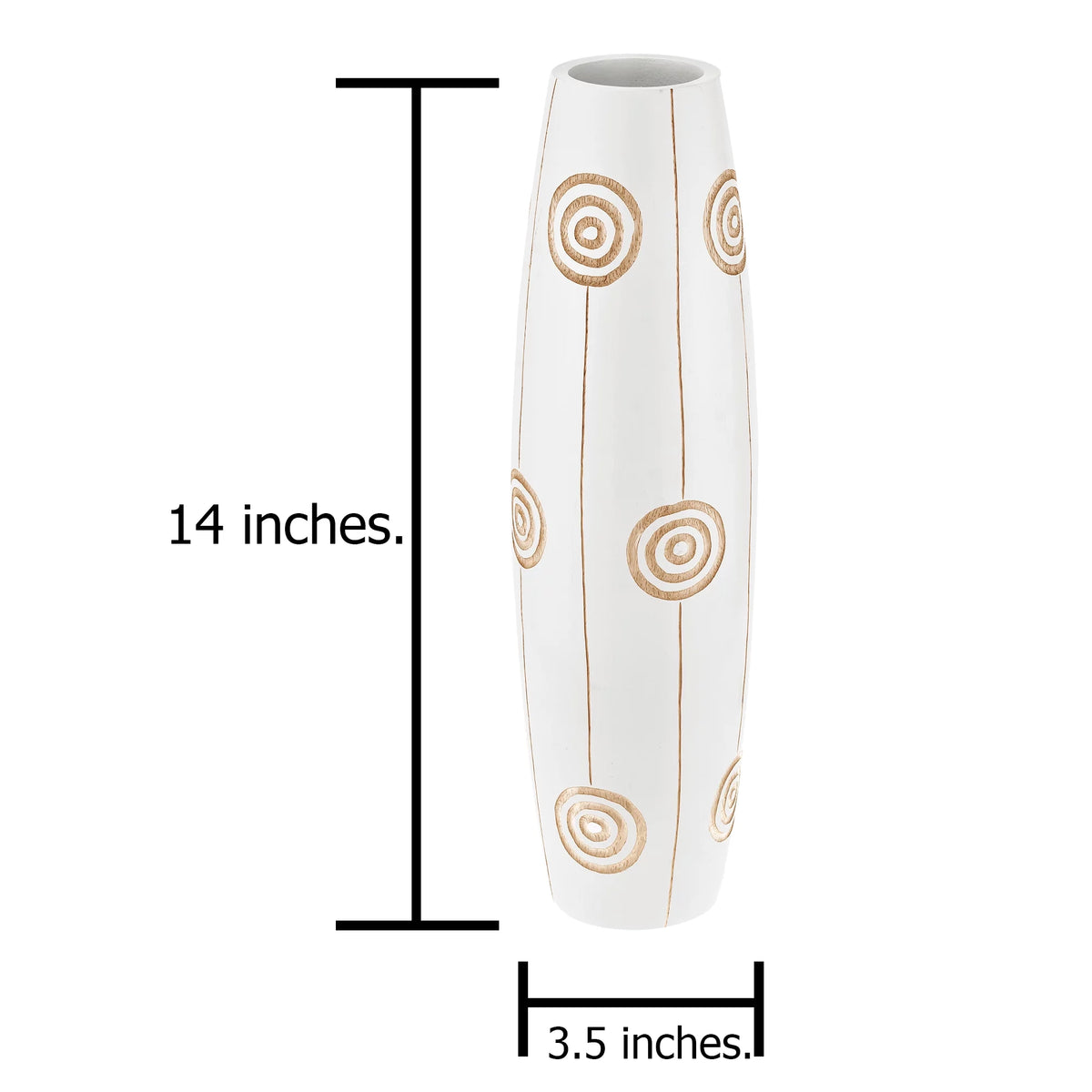 White Mango Tree Wood Flower Vase T515