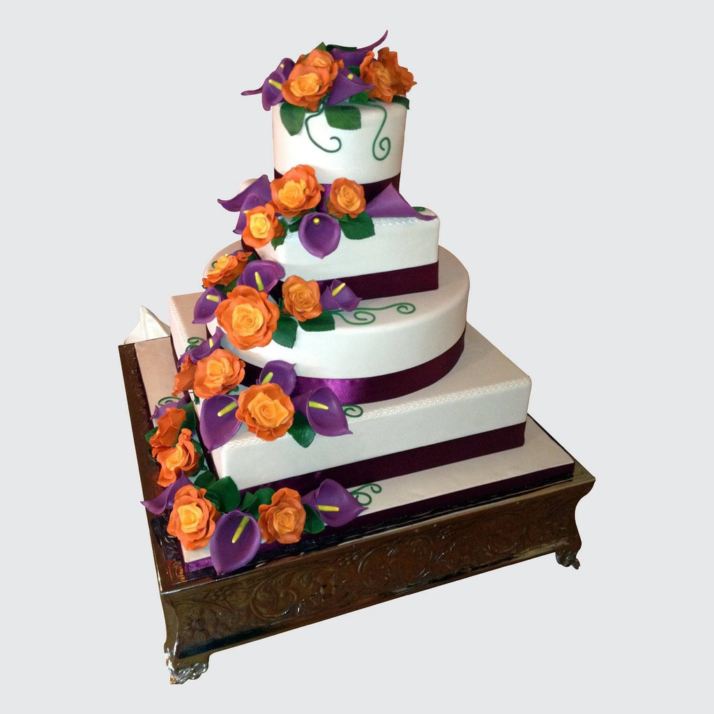 Silver 20-Inch Square Cake Stand Q298161