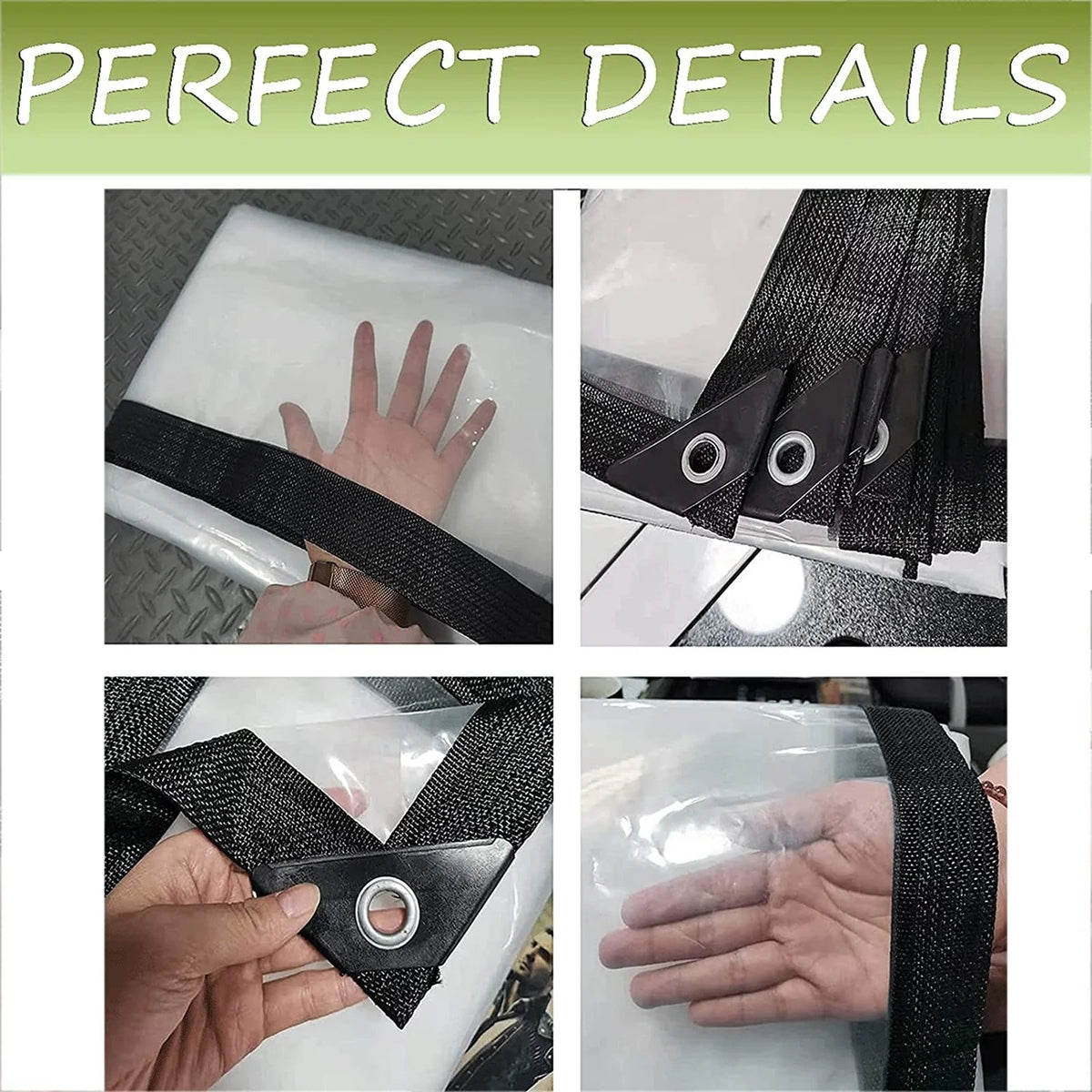 7x7 Ft Heavy Duty Waterproof PVC Transparent Tarpaulin E824