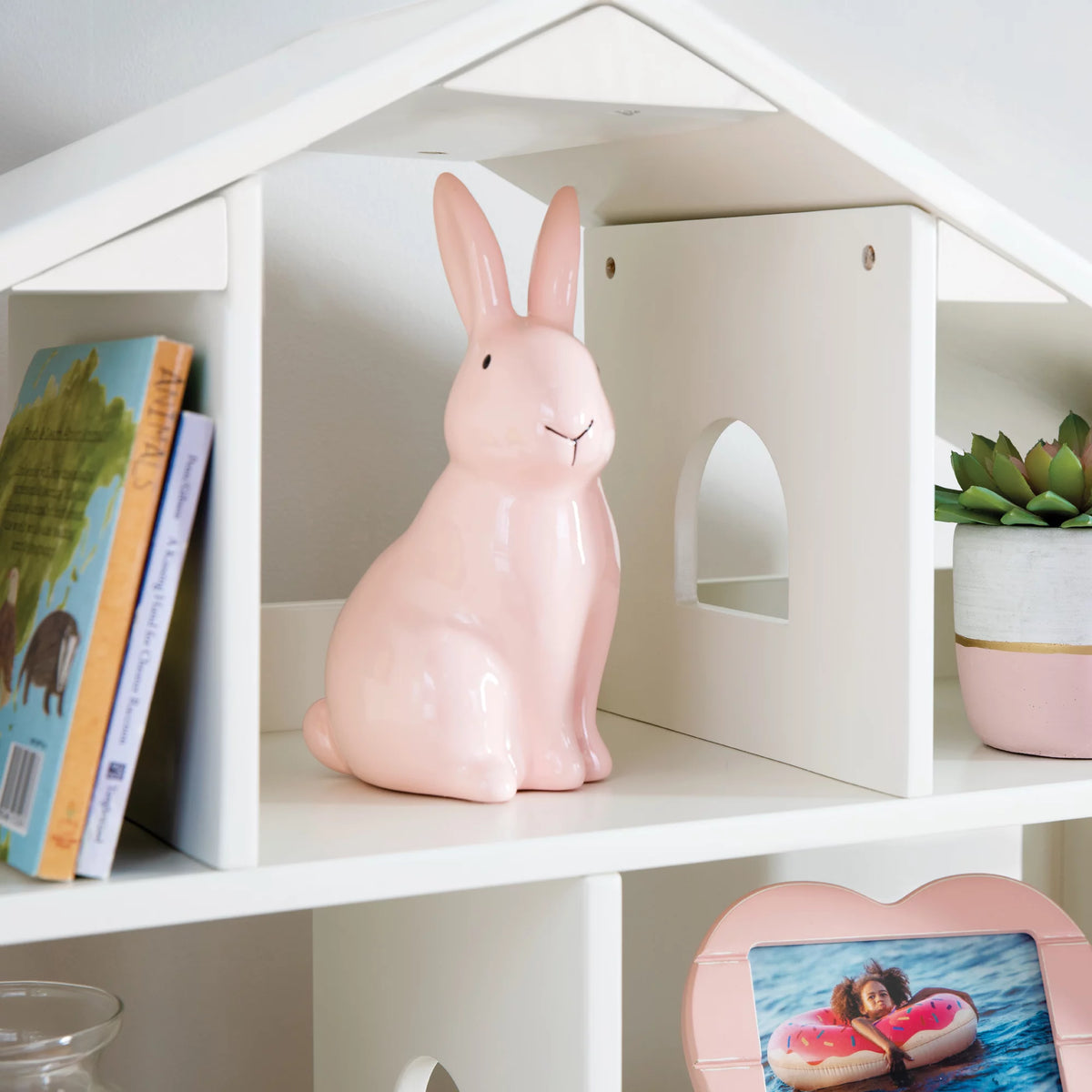 Creamy White Wooden Bookcase with Storage Compartments X284753