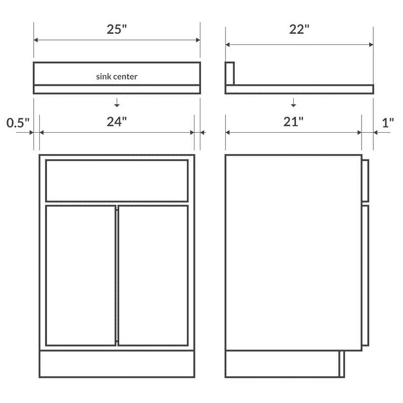 Single Vanity Top with Backsplash L531