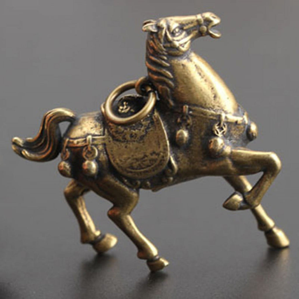 Solid Copper Race Horse Miniature Figurines Desk Decor Ornament Handmade Crafts I372230