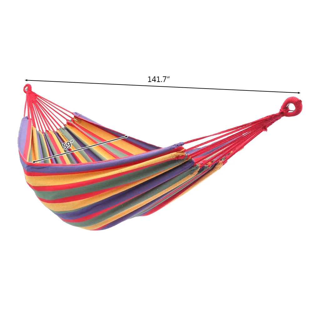 200*150cm Polyester and Cotton Hammock with 2 2M Ropes E100466