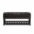 Dark Brown Wood Storage Bench I7521