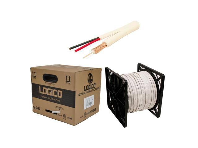 Black 1000ft Bulk RG59 Siamese Cable 20AWG+18/2 CCTV Camera Wire P348