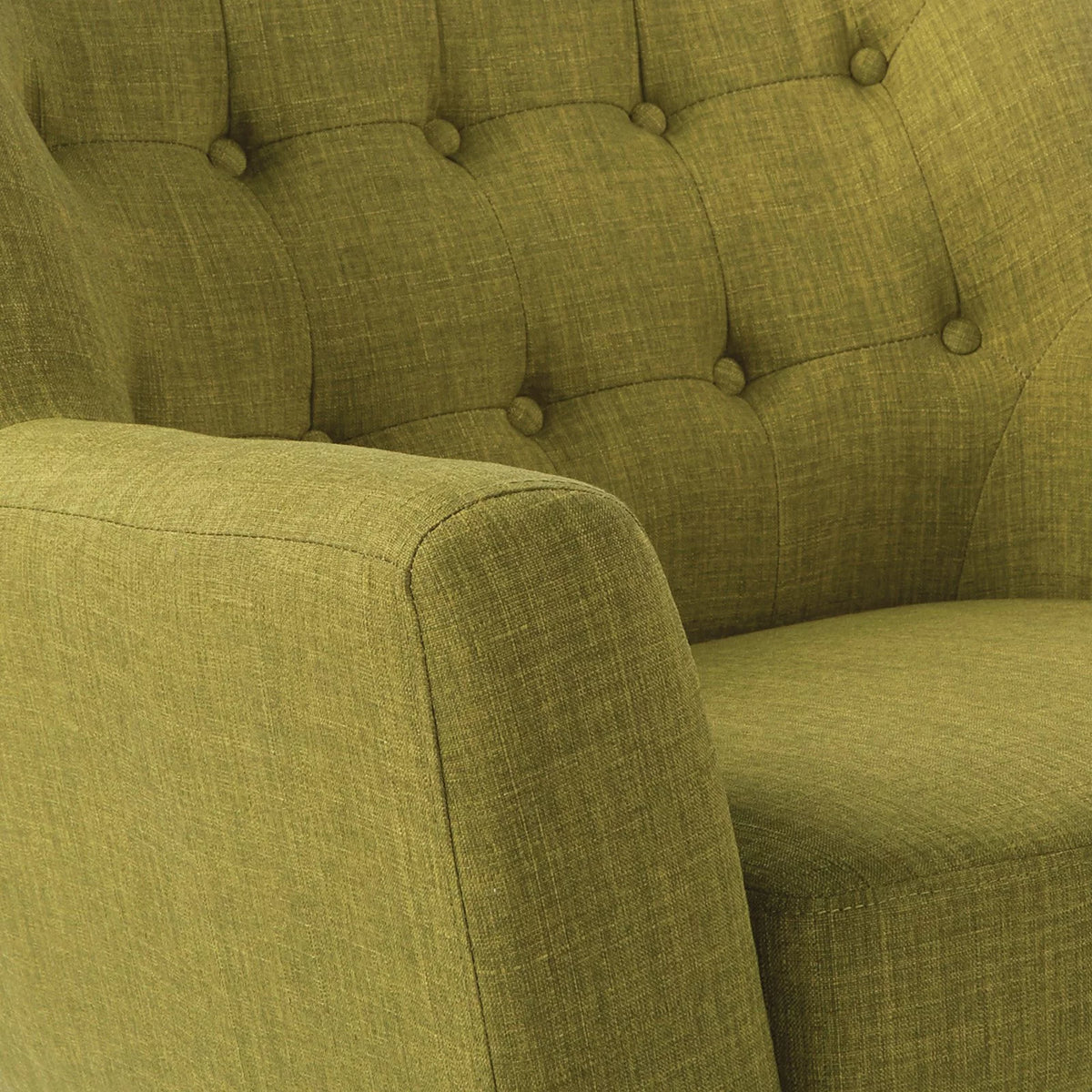 Green Fabric Chair with Coffee Legs F3590