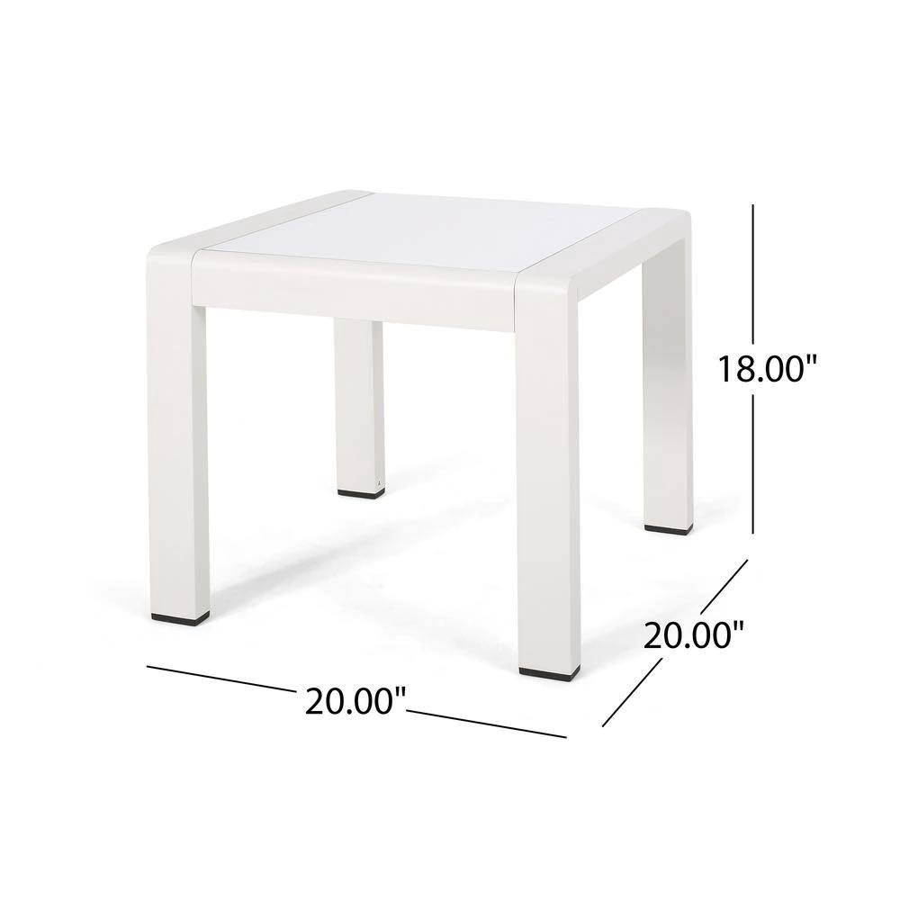 Matte White Outdoor Aluminum Side Table (Set of 2) R13546