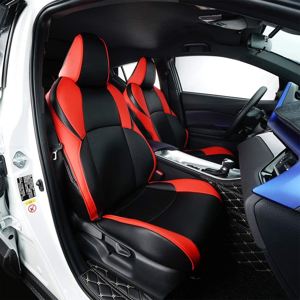 Black Leather Seat Covers Full Set 4pcs W8713
