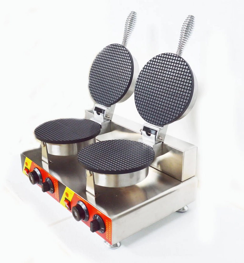 Ice Cream Cone Machine Egg Roll Toast Sandwich Maker Double Head 8.23in P1214