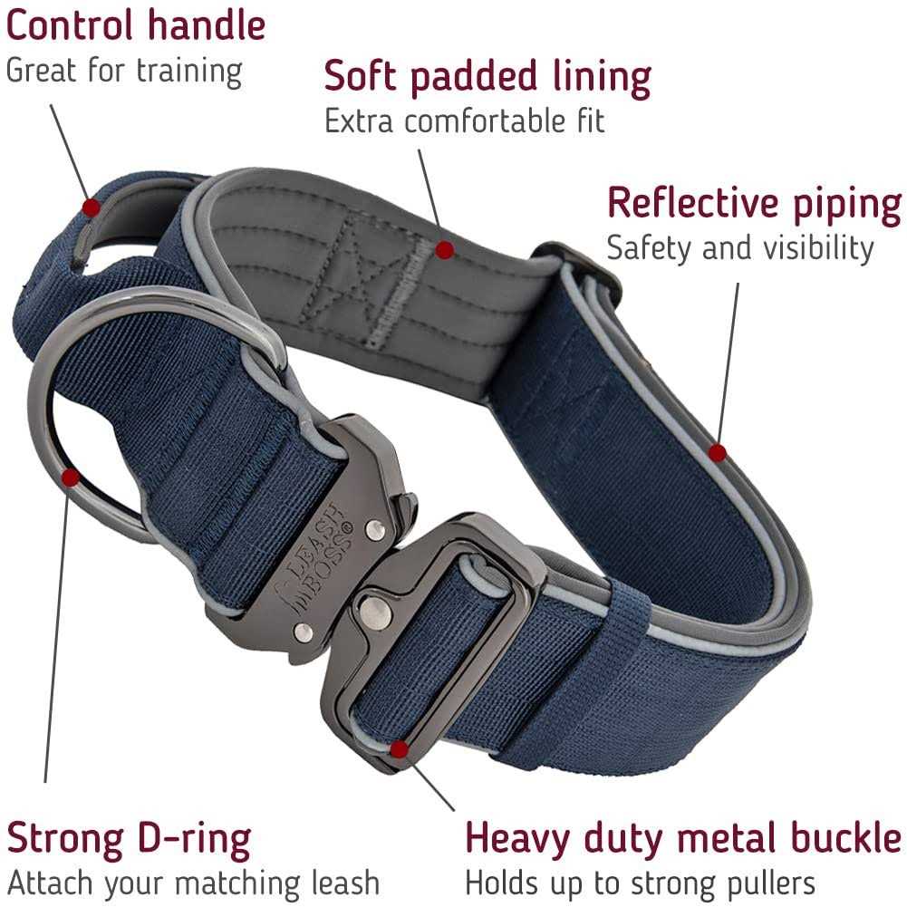 Heavy-Duty Adjustable Dog Collar with Handle A6976