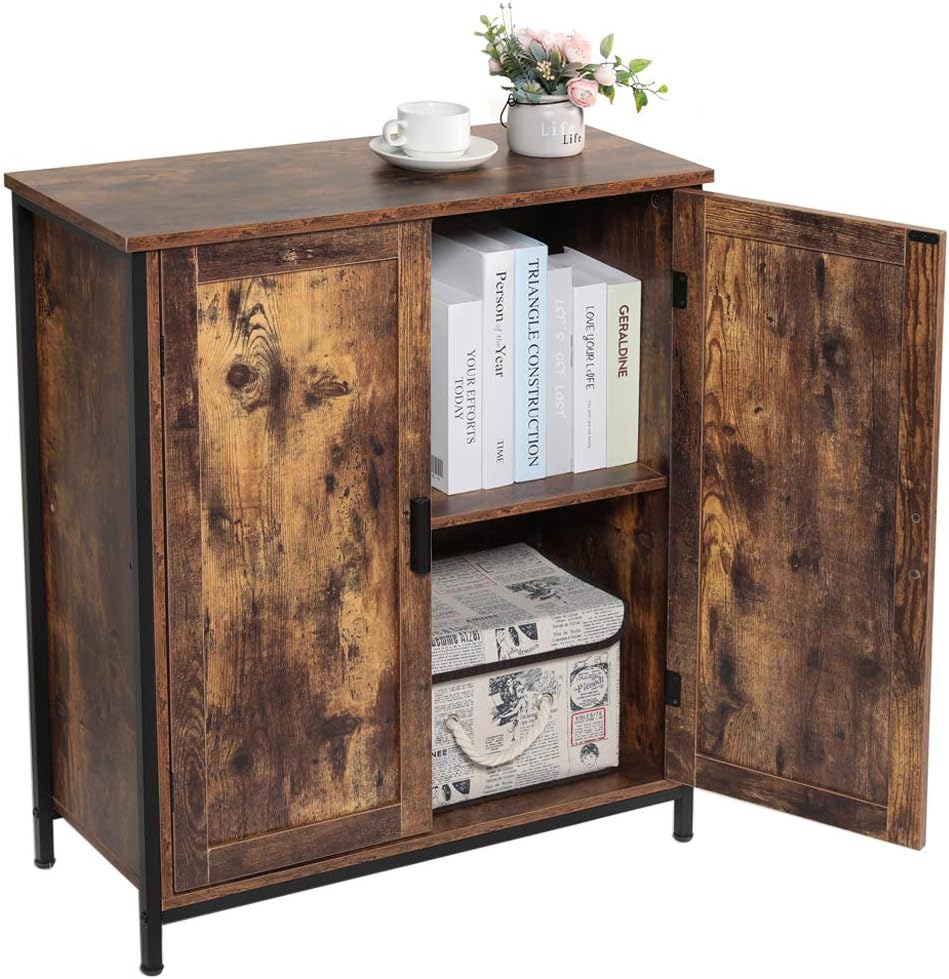 Rustic Brown Free Standing Cabinet with 1 Shelf & 2 Doors E133706