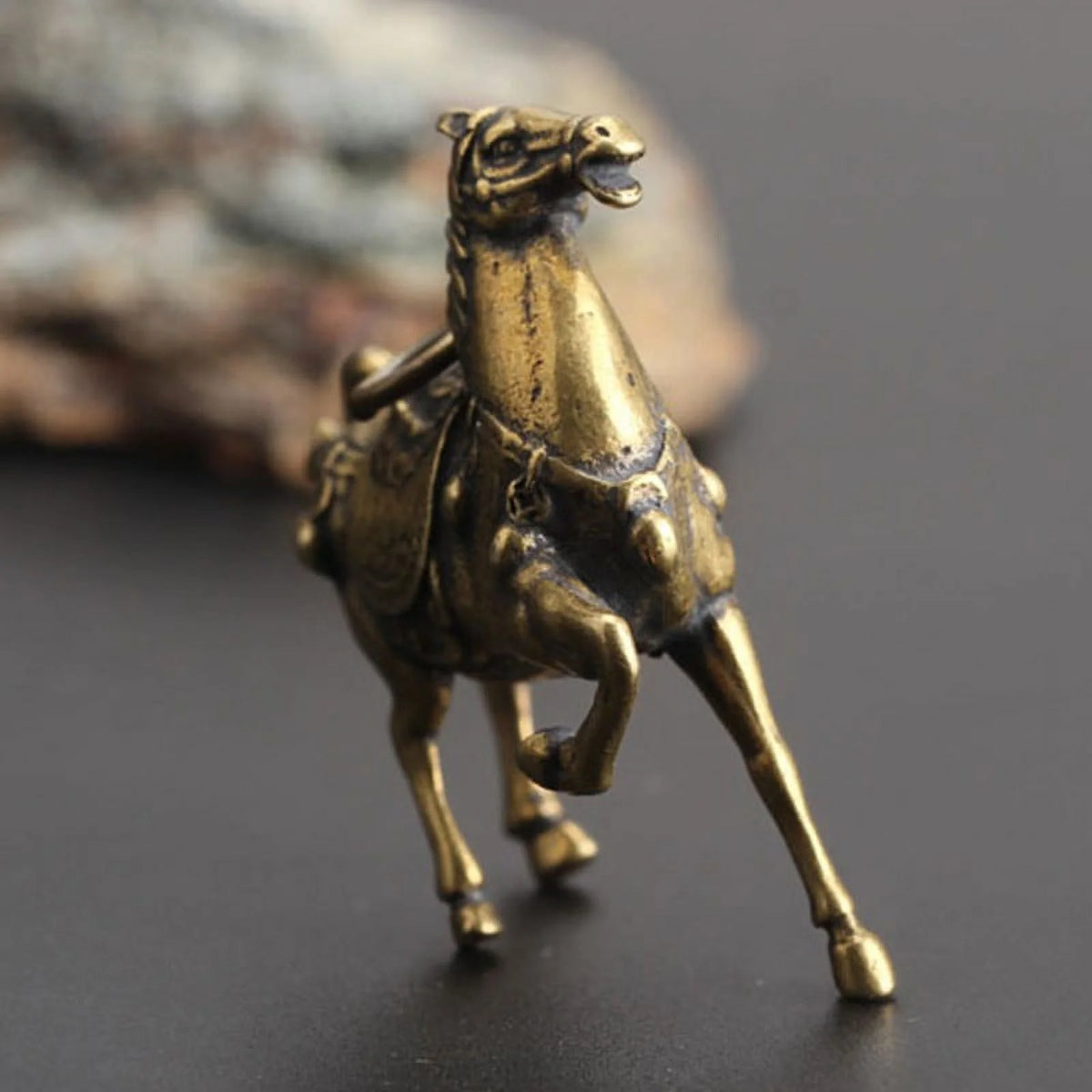 Solid Copper Race Horse Miniature Figurines Desk Decor Ornament Handmade Crafts I372230