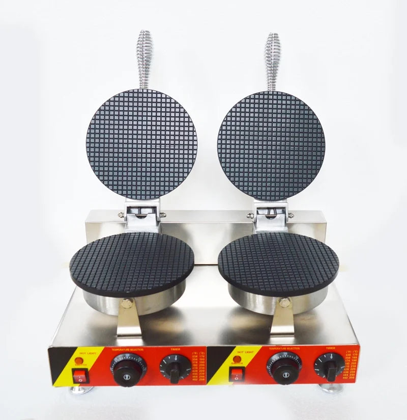 Ice Cream Cone Machine Egg Roll Toast Sandwich Maker Double Head 8.23in P1214