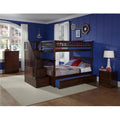 Antique Walnut Full Over Full Size Bunkbed with Trundle Bed R229419