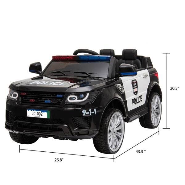 12V Kids Police Ride on Car Electric Cars 2.4G Remote Control LED Flashing Light Y751869