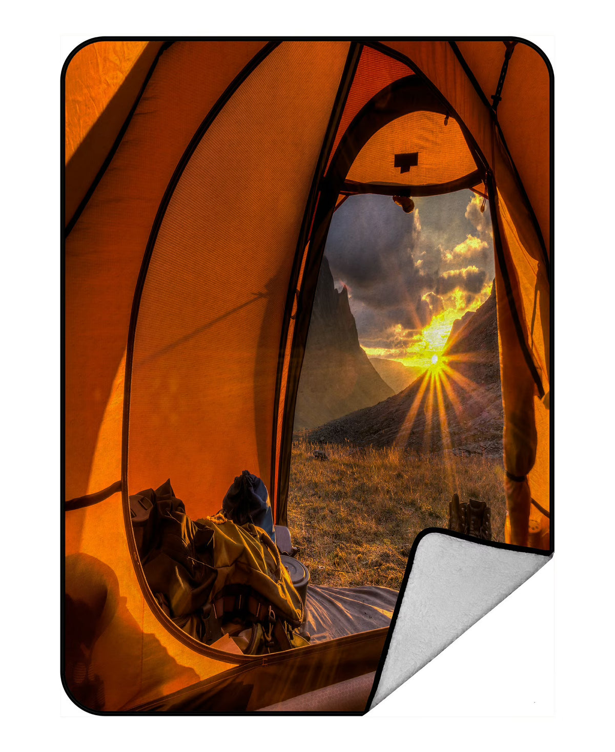 Sunrise inside a Tent Throw Blanket Fleece Plush 58x80 inch M708868