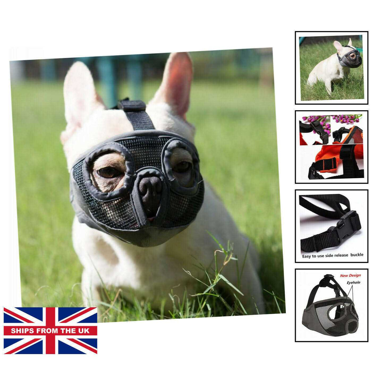 Adjustable Breathable Mesh Short Snout Dog Muzzle M881