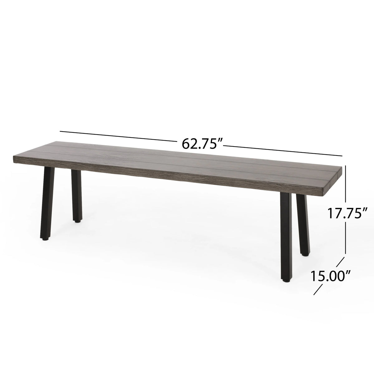 Aluminum and Steel Outdoor Dining Bench R64179