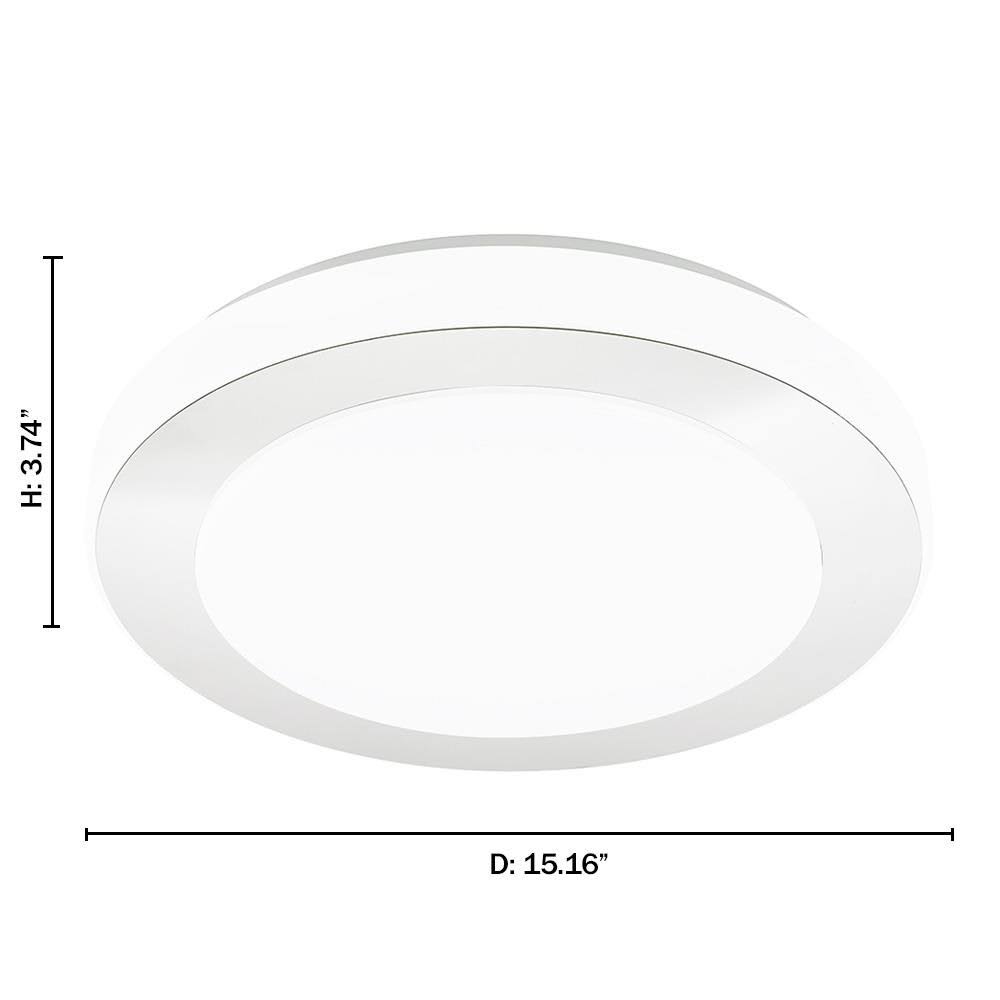 Chrome and White LED Flush Mount C92689
