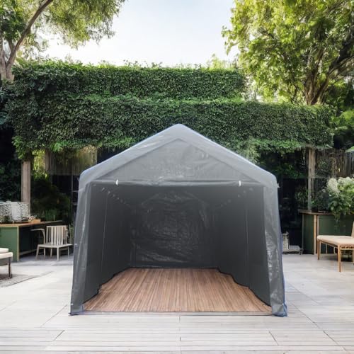Grey Heavy Duty Portable Carport Canopy Tent with Sidewalls E167