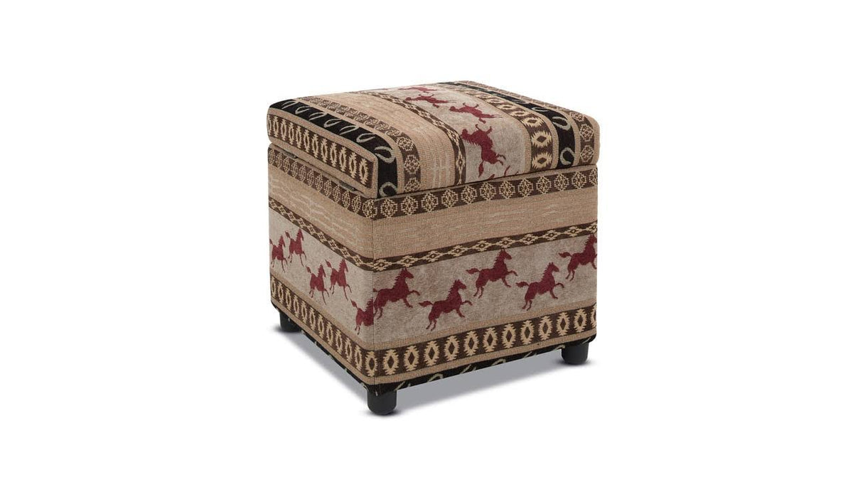 Chenille Storage Ottoman in Brown N4839
