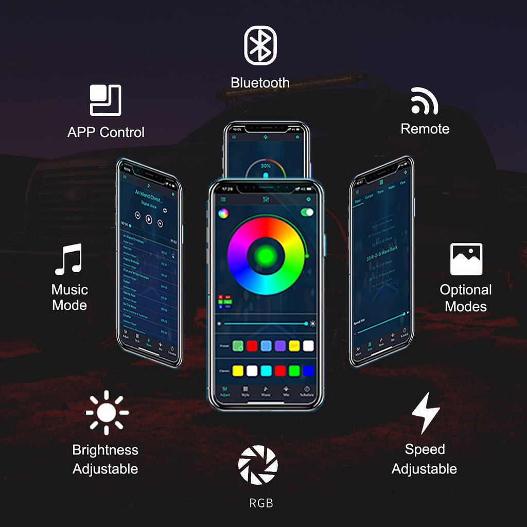 8 Pods Multicolor LED Rock Lights with APP Control S773