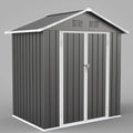 6' x 4' Galvanized Steel Outdoor Storage Shed with Lockable Doors Q9689
