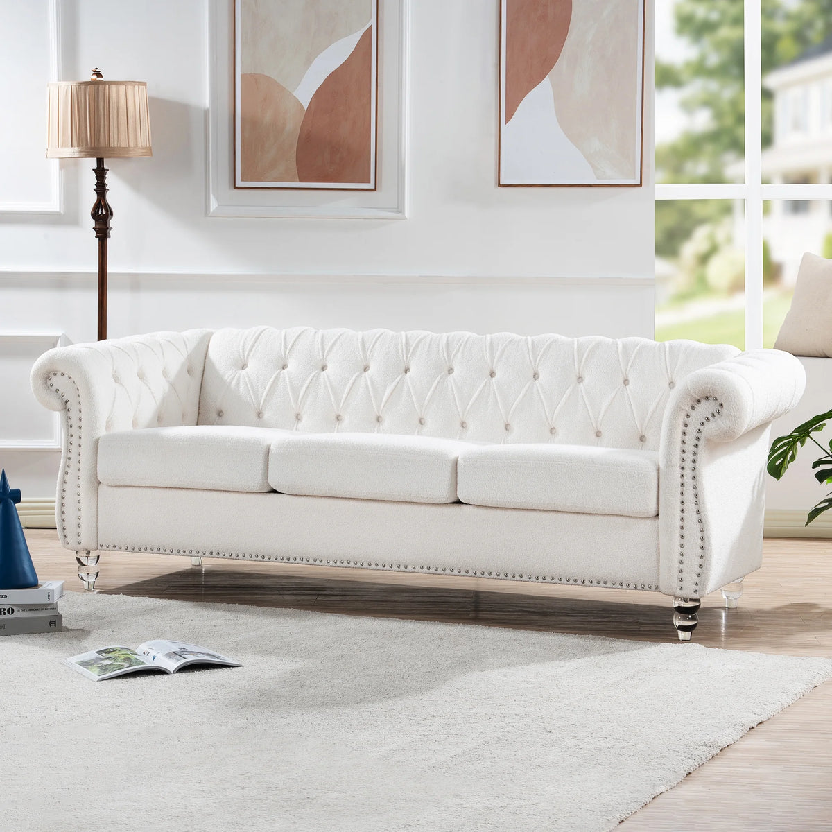 Rolled Arm Chesterfield 3 Seater Sofa Q189820
