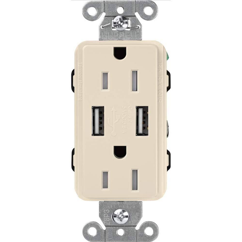 Light Almond USB Receptacle Y4700