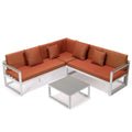 White Sectional With Adjustable Headrest & Coffee Table With Cushions C87614
