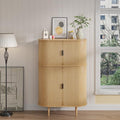 Black Fluted Panel 2 Doors Storage Cabinet V14520