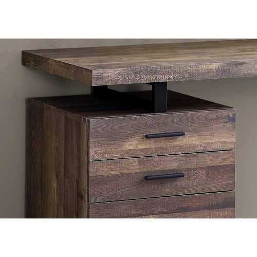 Brown Black Particle Board Metal Computer Desk P8251