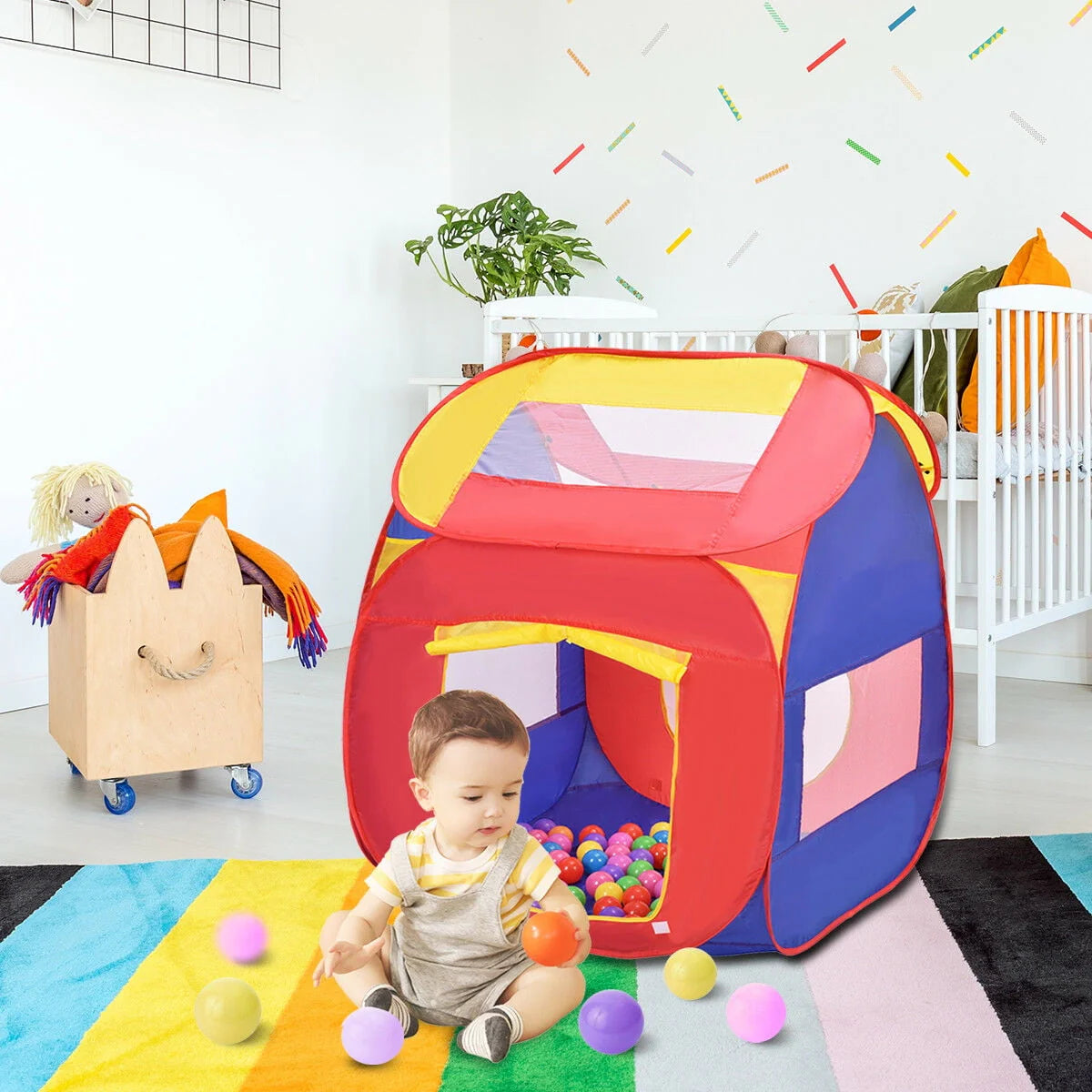Portable Kid Play House Toy Tent with 100 Balls Q8494