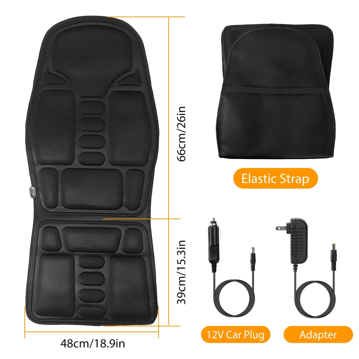 Black Heated Vibration Massage Seat Cushion L710691