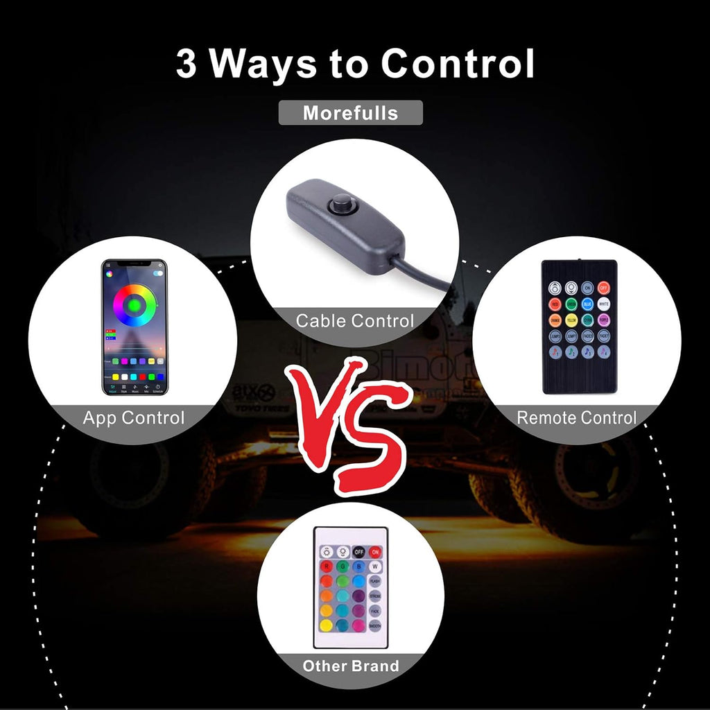 8 Pods Multicolor LED Rock Lights with APP Control S773