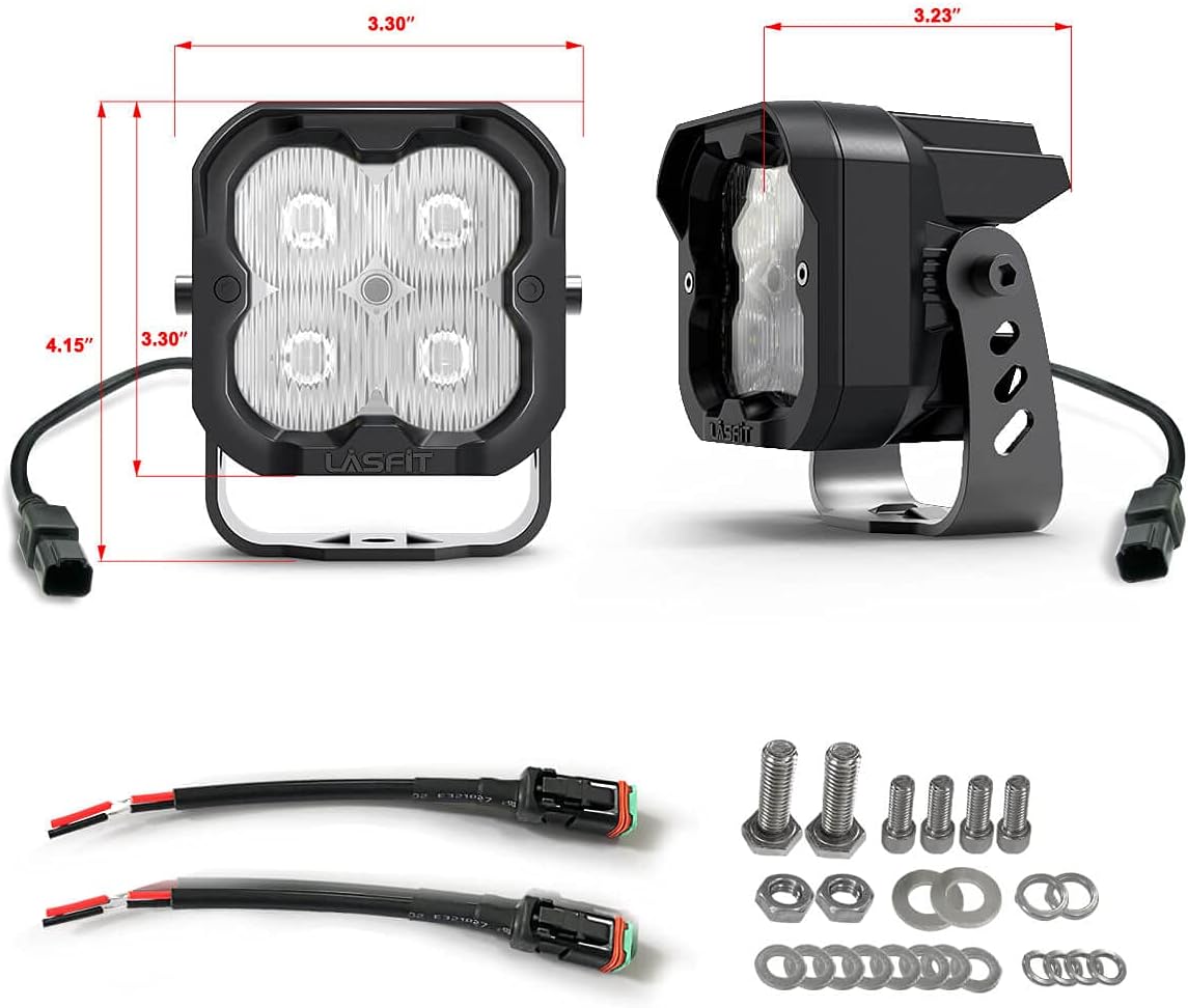 3" SAE Driving Lights White Sport Beam LED Pods with TIR Optics, Pair L329684