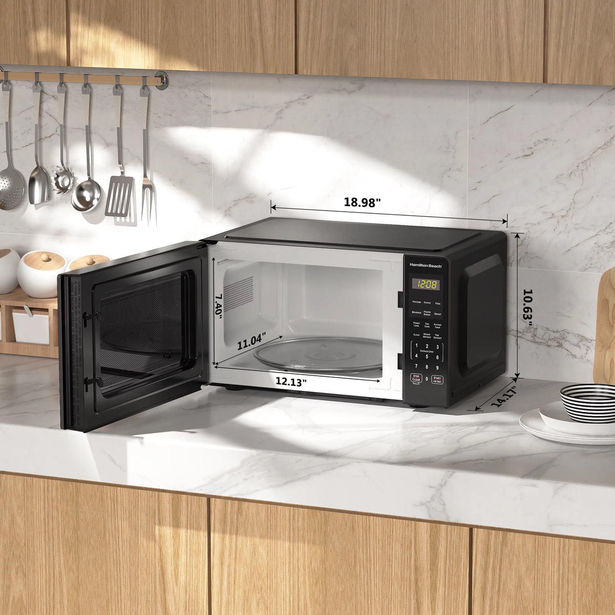 0.9 Cu ft 900 Watts Stainless Steel Countertop Microwave Oven G555
