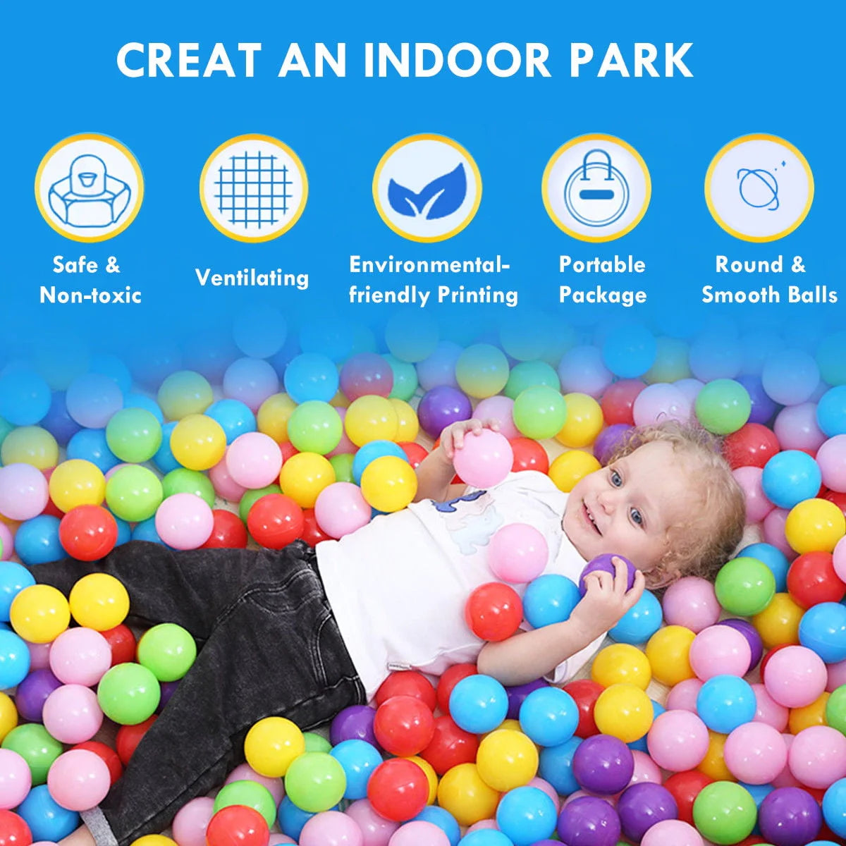 Portable Kid Play House Toy Tent with 100 Balls Q8494