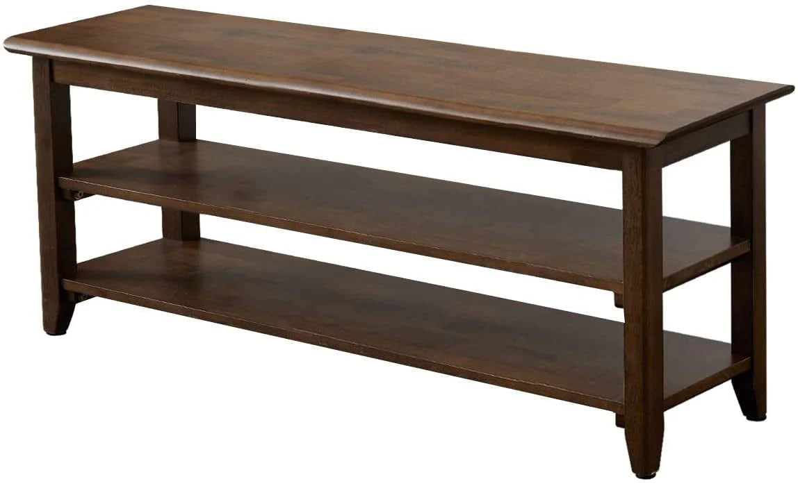 3 Tier Dark Brown Wood Shoe Storage Bench U65064