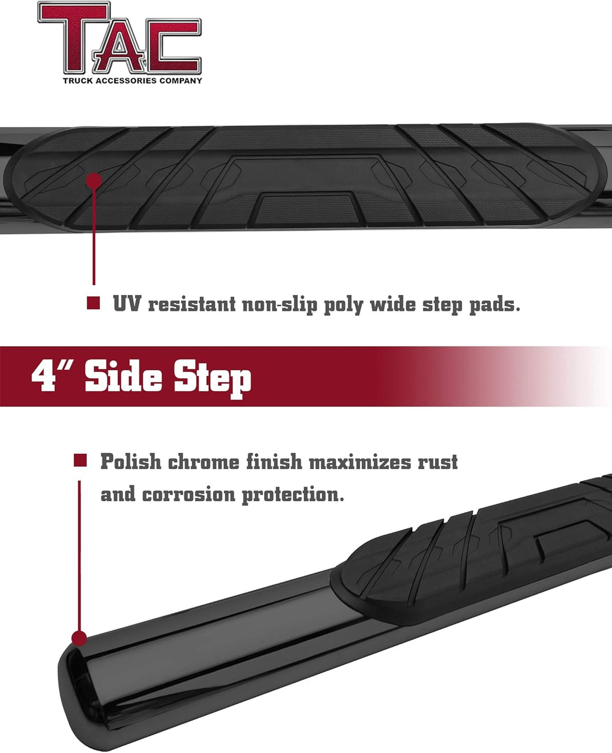 Black Oval Side Bars Nerf Bars Step Rails for Toyota Tacoma Access Cab D45667