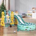 6 in 1 Toddler Slide and Swing Set with Basketball Hoop G62021