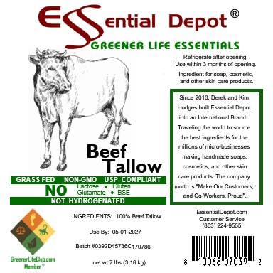 Grass Fed Non-GMO Beef Tallow 7 lbs X10000