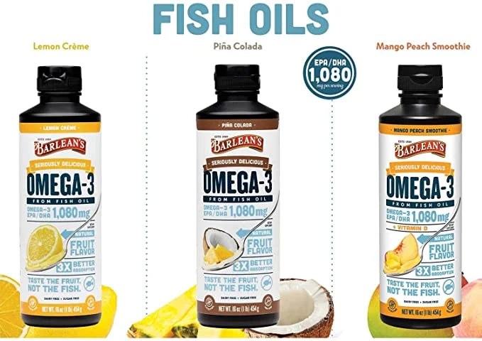 Pina Colada Omega 3 Fish Oil 1500mg 16 oz K92051