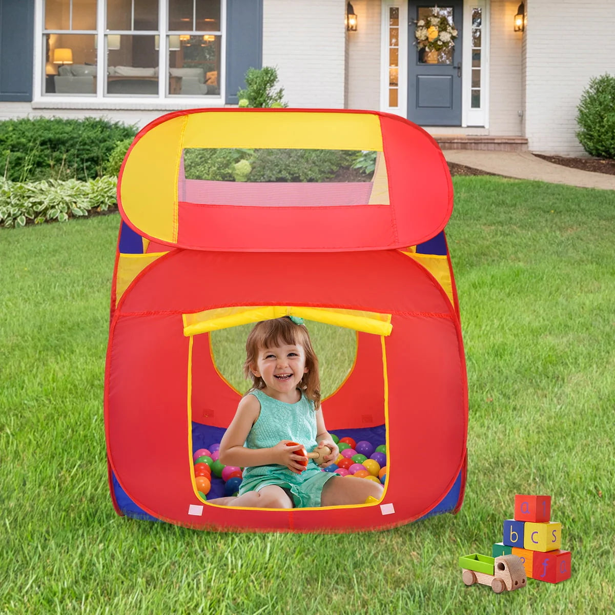 Portable Kid Play House Toy Tent with 100 Balls Q8494