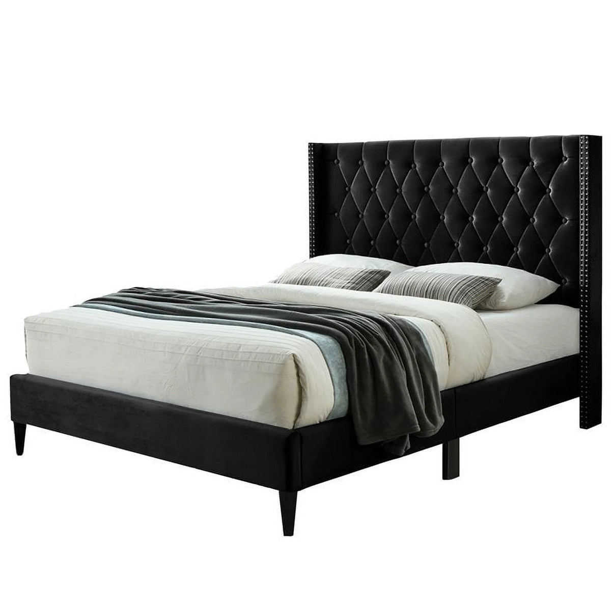 3-Piece Tufted Full Bed Dresser Nightstand Set S810