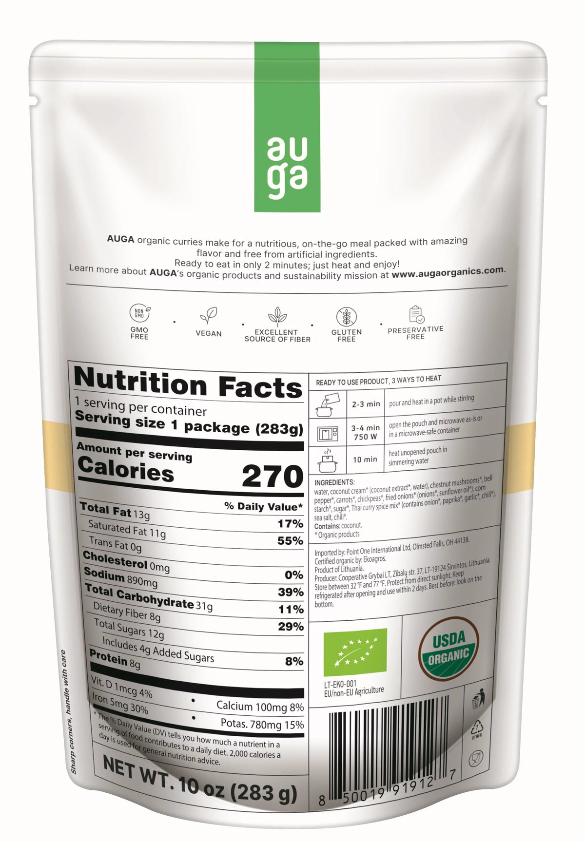 Organic Yellow Curry Meal 10oz 6-pack Vegan P551863