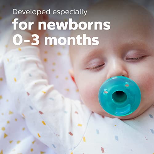 0-3 Months Orthodontic Silicone Baby Pacifiers, Green, 4 Pack X912