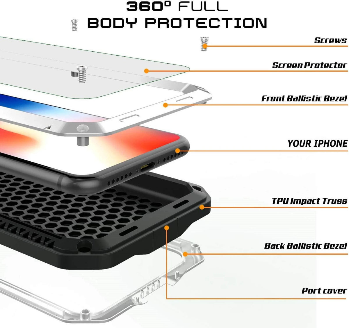 Gold Aluminum Metal iPhone SE 2022 (Gen3) Case Heavy Duty Shockproof Scratch Resistant Protection T85841