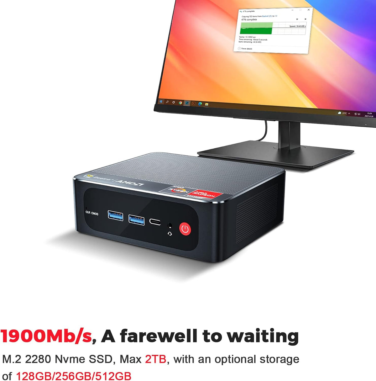 Mini PC, 16 GB RAM, 500 GB M.2 NVME SSD, Windows 11 Pro A2021